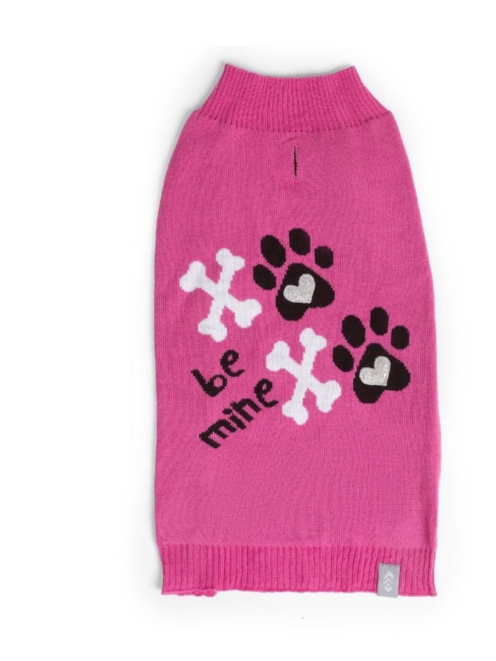Free Country Pink Dog Sweater with Paw & Heart Design